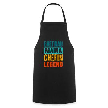 Mama Chefin Muttertag Mama Boss Supervisor - Kochschürze - Schwarz - Vorne - AI Model Male 185 dark (185cm)