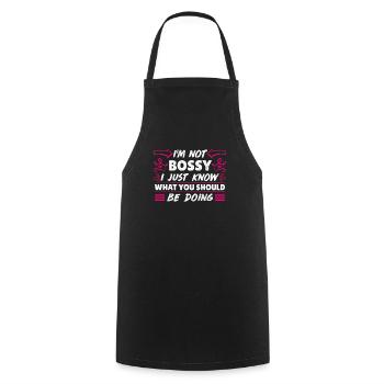 Je ne suis pas autoritaire Mama Chef Superviseur Maman Maman - Tablier de cuisine - noir - Devant - AI Model Male 185 dark (185cm)