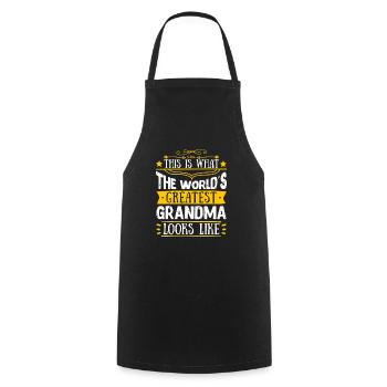 World's Best Grandma Mother's Day Best Grandma Super Grandma - Cooking Apron - black - Front - AI Model Male 185 dark (185cm)