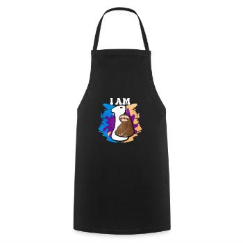 Je suis 1 paresseux - Tablier de cuisine - noir - Devant - AI Model Male 185 dark (185cm)