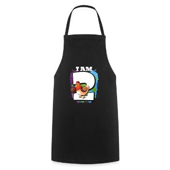 I am 2 chickens - Cooking Apron - black - Front - AI Model Male 185 dark (185cm)