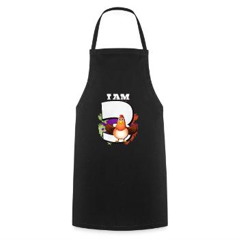 I am 3 chickens - Cooking Apron - black - Front - AI Model Male 185 dark (185cm)