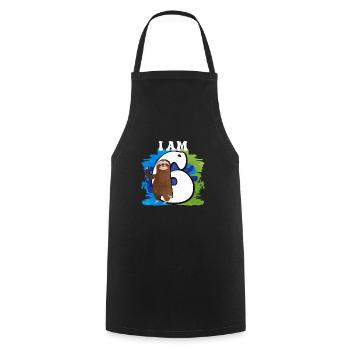 I am 6 sloth - Cooking Apron - black - Front - AI Model Male 185 dark (185cm)