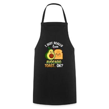 Love Avocado Toast Guacamole Lovers Avocats - Tablier de cuisine - noir - Devant - AI Model Male 185 dark (185cm)