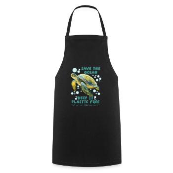 Sauvons les tortues Sauvons l’océan Conservation - Tablier de cuisine - noir - Devant - AI Model Male 185 dark (185cm)