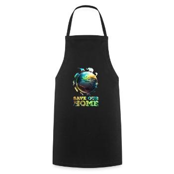 Save our home Planet Save the Earth Conservation - Cooking Apron - black - Front - AI Model Male 185 dark (185cm)