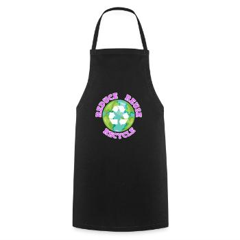 Reduce Recycle Environmental Love Environmental Protection - Cooking Apron - black - Front - AI Model Male 185 dark (185cm)