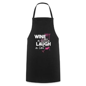 Vin un peu rire beaucoup boire amoureux - Tablier de cuisine - noir - Devant - AI Model Male 185 dark (185cm)