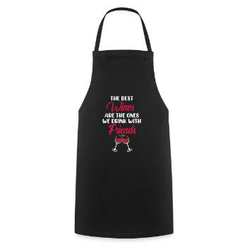 Wein Trinken Mit Freunden Trinken Trinker Sprüche - Kochschürze - Schwarz - Vorne - AI Model Male 185 dark (185cm)