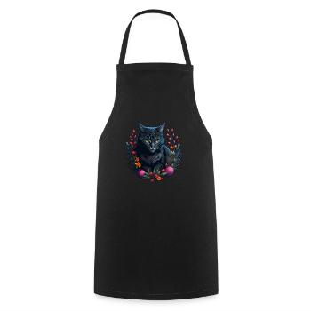 cute cat in easter & spring style cats - Cooking Apron - black - Front - AI Model Male 185 dark (185cm)