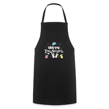 Pâques, nous observons les œufs pour les futurs parents - Tablier de cuisine - noir - Devant - AI Model Male 185 dark (185cm)