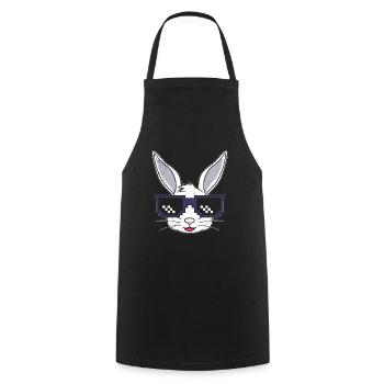 Hasengesicht Cooler Osterhase mit Brille - Kochschürze - Schwarz - Vorne - AI Model Male 185 dark (185cm)