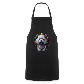 Beau caniche chien Pâques printemps caniche - Tablier de cuisine - noir - Devant - AI Model Male 185 dark (185cm)