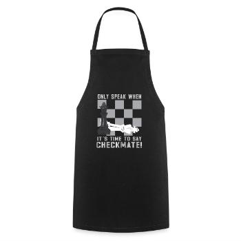 Lusitger Schachspieler Spruch I Schach - Kochschürze - Schwarz - Vorne - AI Model Male 185 dark (185cm)