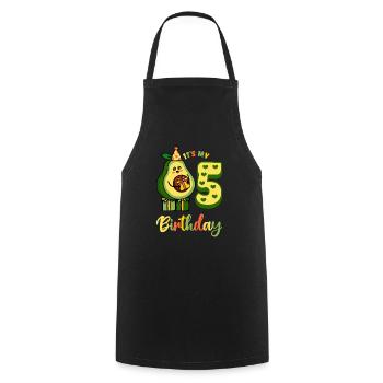 Avocado Lover 5th Birthday Guacamole Avocados - Cooking Apron - black - Front - AI Model Male 185 dark (185cm)