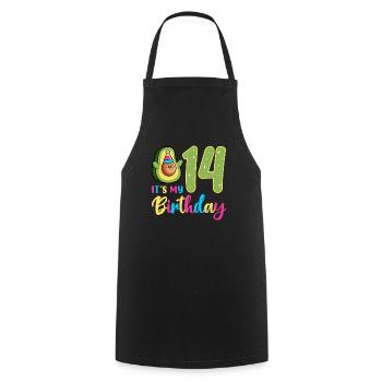 Avocado lover 14th birthday guacamole - Cooking Apron - black - Front - AI Model Male 185 dark (185cm)