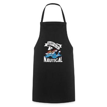 Boating Dad Boat Captain Pontoon Sailor Cruising - Cooking Apron - black - Front - AI Model Male 185 dark (185cm)