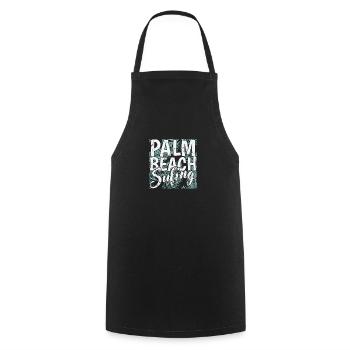 Palm Beach Surfing Tree Environnement de vacances - Tablier de cuisine - noir - Devant - AI Model Male 185 dark (185cm)
