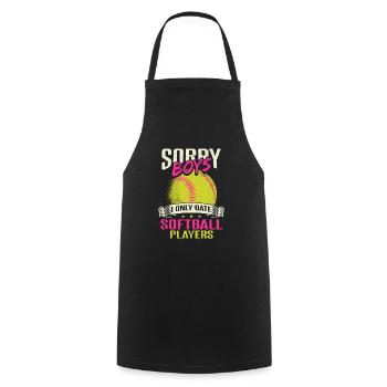I Only Date Softball Players - Cooking Apron - black - Front - AI Model Male 185 dark (185cm)