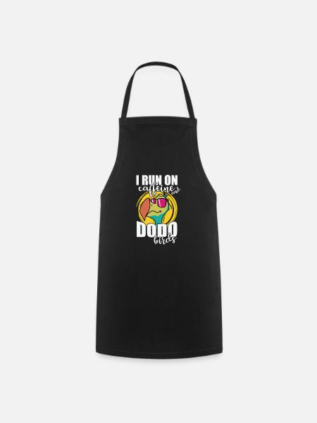 Je cours sur Caffeine et Dodo Birds Tier - Tablier de cuisine - noir