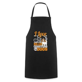 J’aime les montagnes russes et les chiens Parc d’attractions Le - Tablier de cuisine - noir - Devant - AI Model Male 185 dark (185cm)
