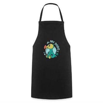 Mon oiseau Dodo de l’île Maurice - Tablier de cuisine - noir - Devant - AI Model Male 185 dark (185cm)