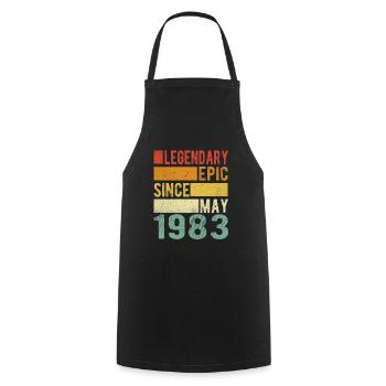 Birthday May 1983 Legendary Epic - Cooking Apron - black - Front - AI Model Male 185 dark (185cm)