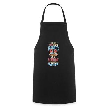 Jeu de cartes de bingo Grand-mère Joueur de bingo Cartes de bingo - Tablier de cuisine - noir - Devant - AI Model Male 185 dark (185cm)