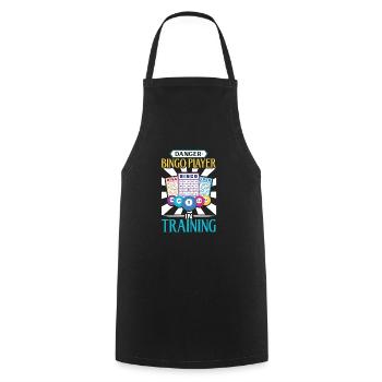 Jeu de cartes de bingo Grand-mère Joueur de bingo Cartes de bingo - Tablier de cuisine - noir - Devant - AI Model Male 185 dark (185cm)