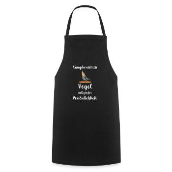 Nymphensittich I Papagei Kakadu Motiv für Vogel - Kochschürze - Schwarz - Vorne - AI Model Male 185 dark (185cm)