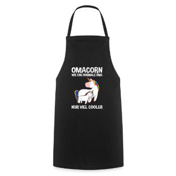 Omacorn Einhorn cool Großmütter Unicorn Grandma - Kochschürze - Schwarz - Vorne - AI Model Male 185 dark (185cm)