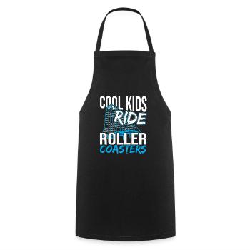 Theme Park Amusement Park Boy Cool Kids Ride Reel - Cooking Apron - black - Front - AI Model Male 185 dark (185cm)