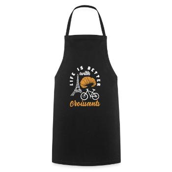 Life is better with croissants - Cooking Apron - black - Front - AI Model Male 185 dark (185cm)