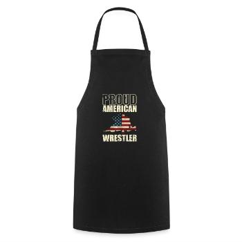 Proud American Wrestler Show Fight Stunt - Cooking Apron - black - Front - AI Model Male 185 dark (185cm)