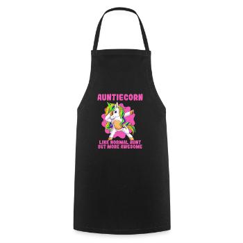 Tanticorn Tantes Fête des mères Licorne Fan Tante - Tablier de cuisine - noir - Devant - AI Model Male 185 dark (185cm)