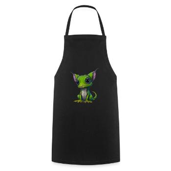 Gamer's Perfect Illustration - Cute Colorful Gekko - Kochschürze - Schwarz - Vorne - AI Model Male 185 dark (185cm)