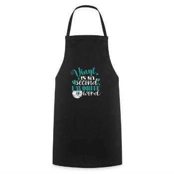 Vinyl Is my second Favorite V-Word Music - Cooking Apron - black - Front - AI Model Male 185 dark (185cm)