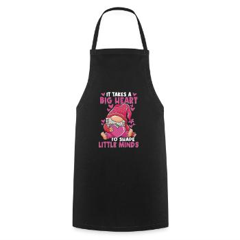 Cute Teacher Heart - Cooking Apron - black - Front - AI Model Male 185 dark (185cm)