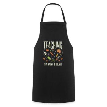 L’enseignement est une œuvre de cœur - Tablier de cuisine - noir - Devant - AI Model Male 185 dark (185cm)