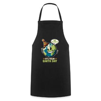 Earth Day Mission Earth & Climate Protection Environment - Cooking Apron - black - Front - AI Model Male 185 dark (185cm)