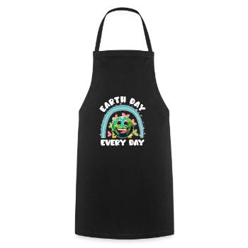 Mission Earth Environmental Protection Earth Day is Every Day - Cooking Apron - black - Front - AI Model Male 185 dark (185cm)