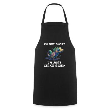 "I'm Not Short, I'm Just Gecko Sized" Cute Gecko - Cooking Apron - black - Front - AI Model Male 185 dark (185cm)
