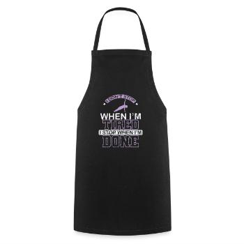 I don't Stop when I'm Tired Pilates Powerhouse - Cooking Apron - black - Front - AI Model Male 185 dark (185cm)