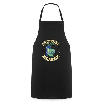 Beaver Fan Beaver Lovers Funny Beaver Gift - Cooking Apron - black - Front - AI Model Male 185 dark (185cm)