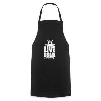 Live Love Cornhole Spiel Freizeit Hobby - Kochschürze - Schwarz - Vorne - AI Model Male 185 dark (185cm)
