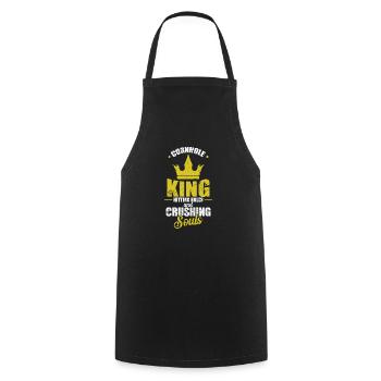 Cornhole King hitting Holes and Crushing Souls - Cooking Apron - black - Front - AI Model Male 185 dark (185cm)