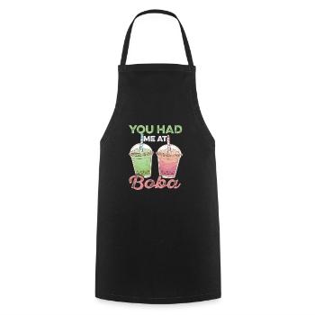 Ils m’ont fait boire au buveur de thé chai Boba - Tablier de cuisine - noir - Devant - AI Model Male 185 dark (185cm)