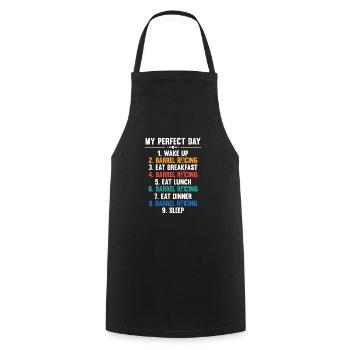My Perfect Day Horse Lover Wake Up Eat Sleep Barre - Cooking Apron - black - Front - AI Model Male 185 dark (185cm)