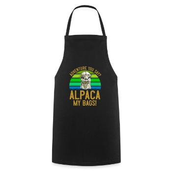 Alpaga my Bags alpiniste drôle de randonnée - Tablier de cuisine - noir - Devant - AI Model Male 185 dark (185cm)