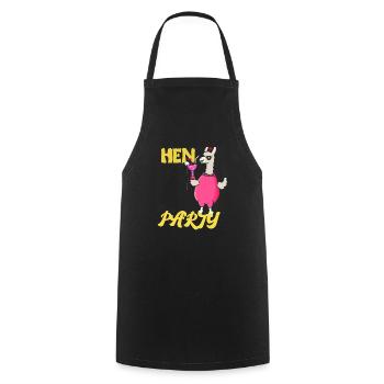 Enterrement de vie de jeune fille JGA Mariage féminin - Tablier de cuisine - noir - Devant - AI Model Male 185 dark (185cm)